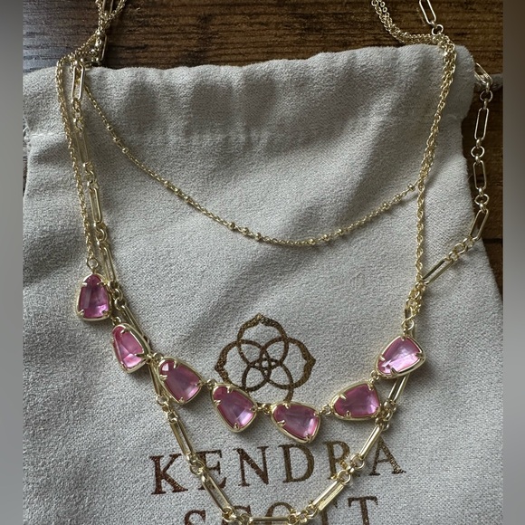 Kendra Scott Susanna Triple Strand Necklace in Gold and Blush Mother of Pearl - Picture 3 of 4